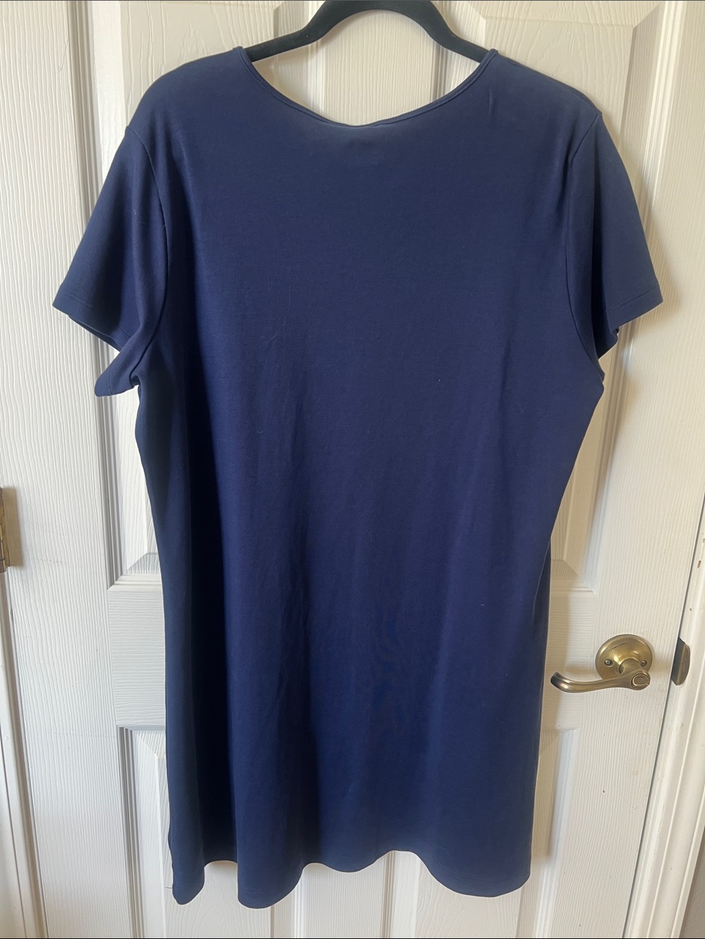 Land's End Women’s Navy Scoop Neck Short Sleeve Shift Dress XL Summer Fall - Picture 3 of 5